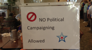 No Political Campaigning Allowed