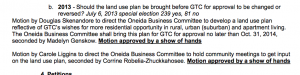 June 16, 2014 GTC Action Report re: Land Use Plan GTC Mandate